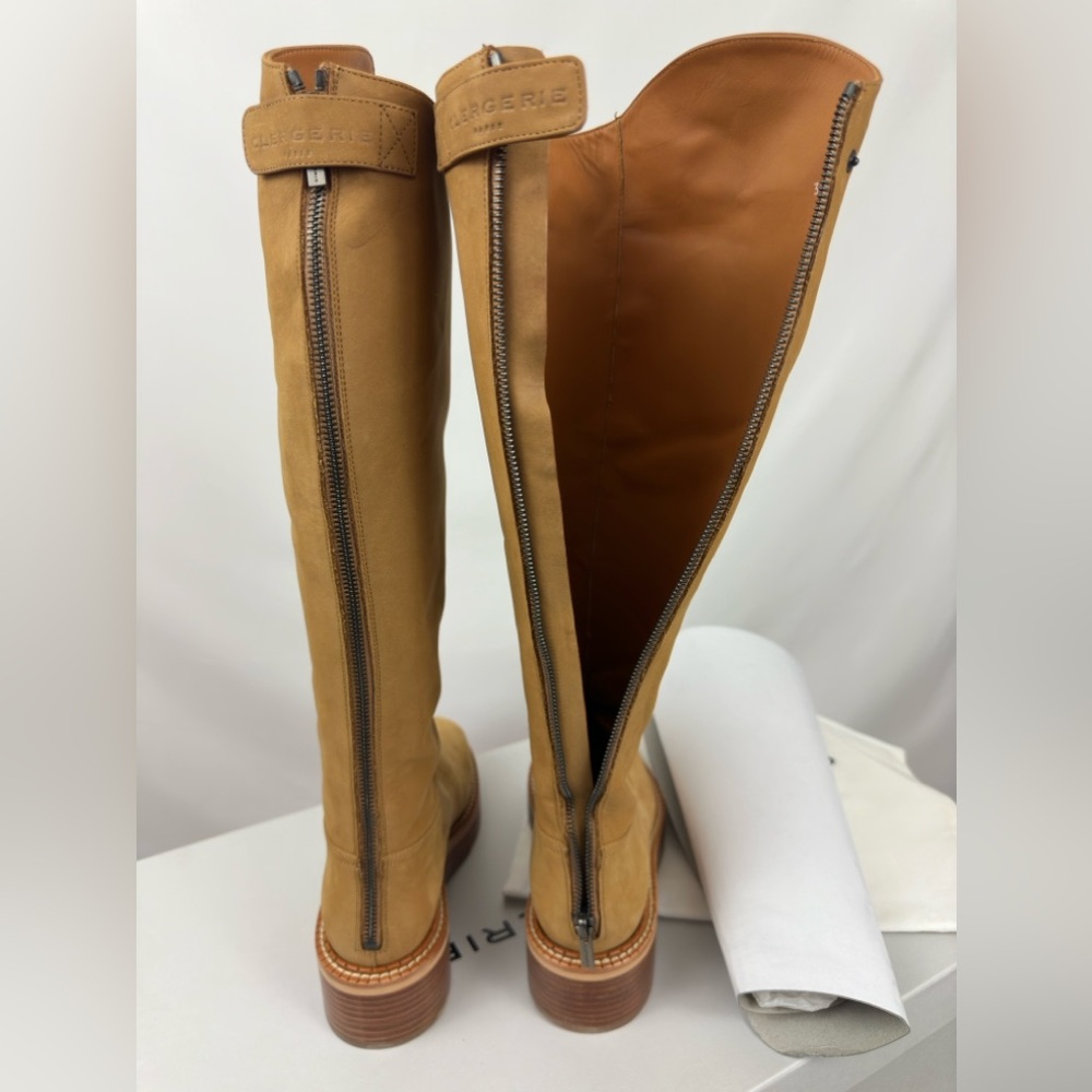 CLERGERIE Paris Canada2 Nubuck Leather Tall Riding Style Boots US 8/EU 3… - Picture 9 of 15